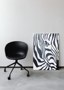 Modern Black and White Zebra Canvas Art | Minimalist Wall Decor for Home & Office