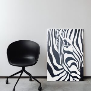 Modern Black and White Zebra Canvas Art | Minimalist Wall Decor for Home & Office