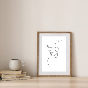 beige minimalist wall frame mockup instagram post